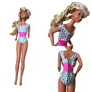 Barbie Blonde 1970s Malaysia Body All Star Workout One Piece Outfit #G74